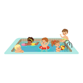 Children playing in a shallow pool