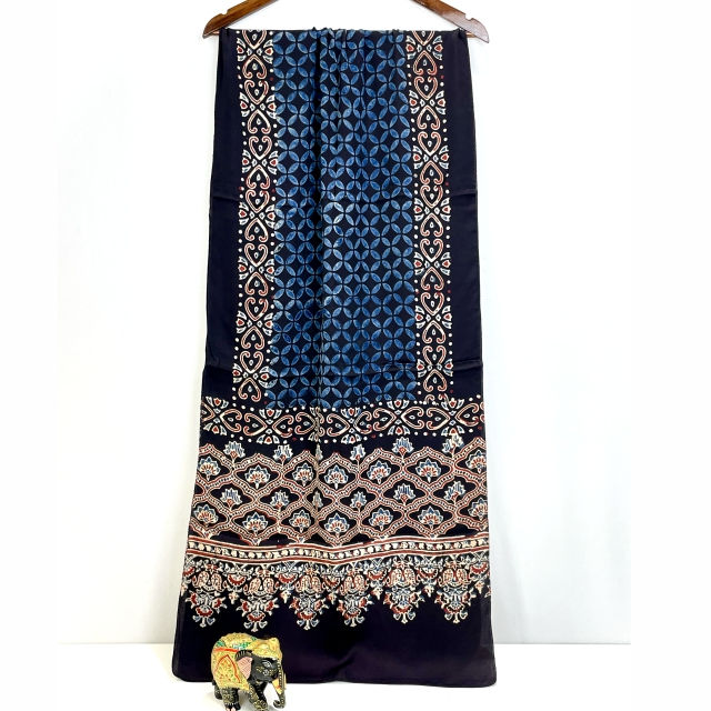 Thumbnail: Modal Silk Ajrak Block Print Stole