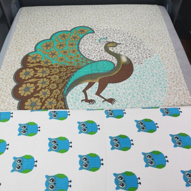 Thumbnail: Premium Double Quilt + Single Block Printed Bedsheet (Combo)