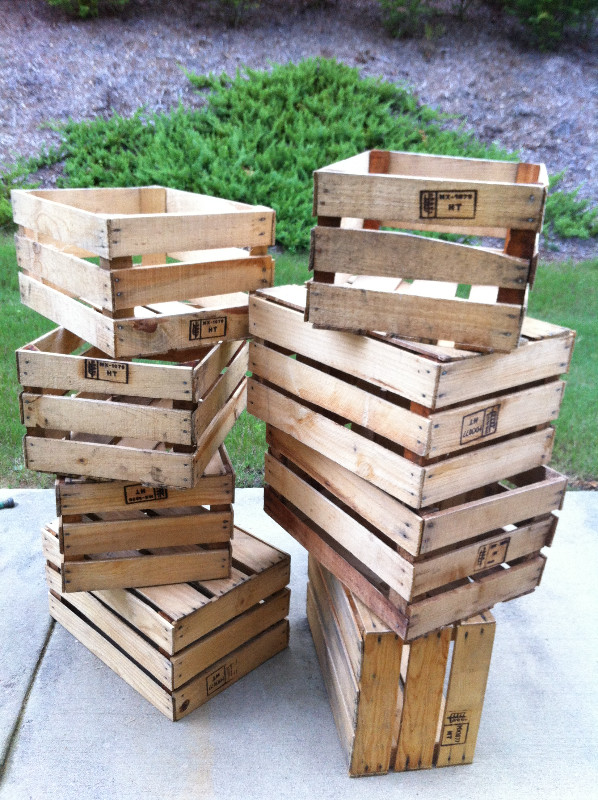 stack of produce crates