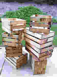 stack of produce crates