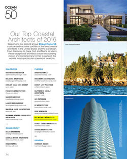 Included in the Top 50 Costal Architects