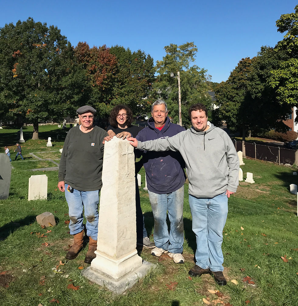 Peter Wagner's obelisk gravestone was remounted by OPPV volunteers.