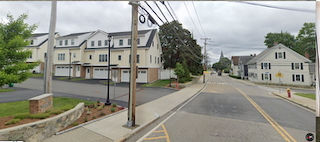 Martha Pond Day home site at the intersection of Nahatan & Maple Sts. in 2025.