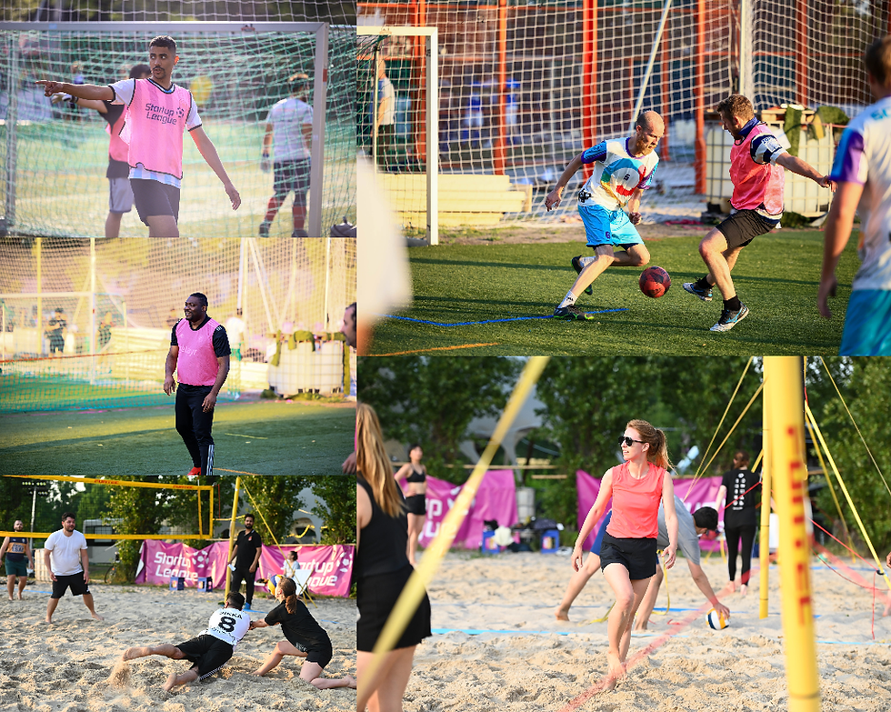 Football, Soccer, Beach volleyball indoors, fun, teams, play, sand, Berlin, Startup League
