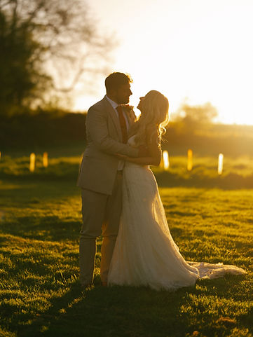 Moonacre sunset bride groom