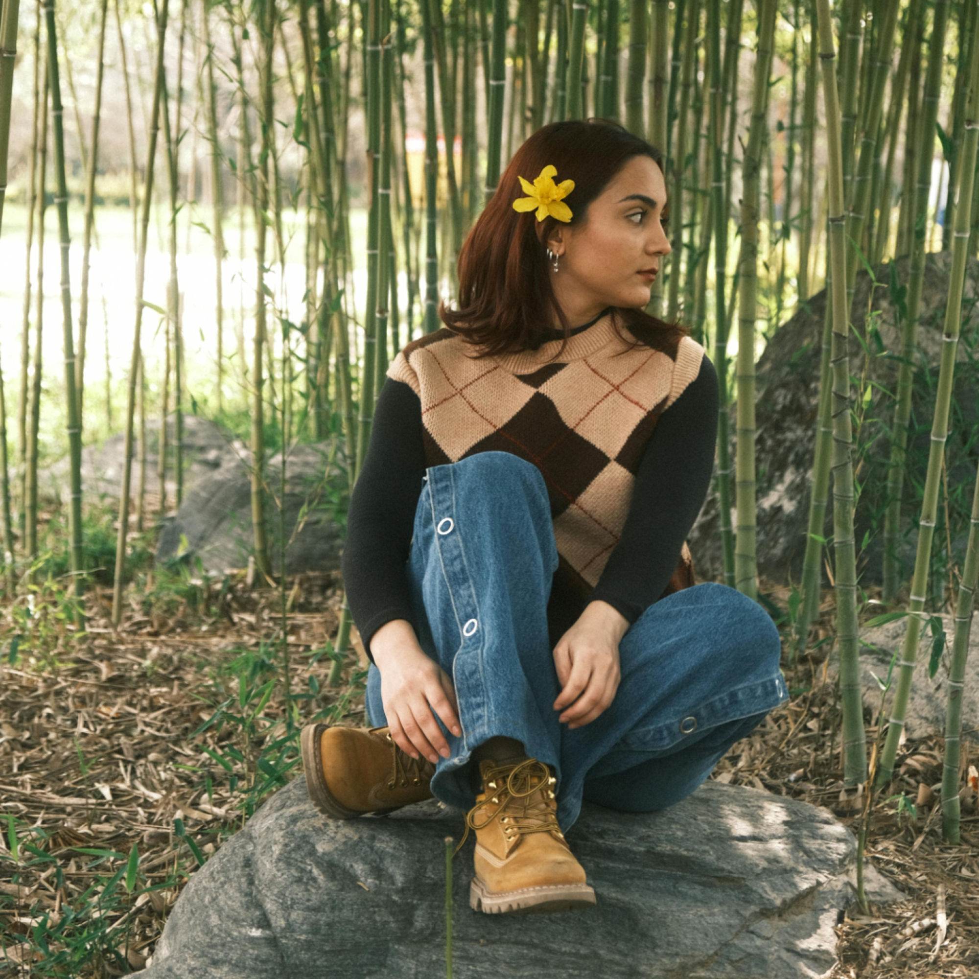 side seam button wide leg jeans