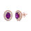 Thumbnail: 14K Rose Gold Garnet Round Diamond Earrings (G-H Color, SI1-SI2 Clarity)