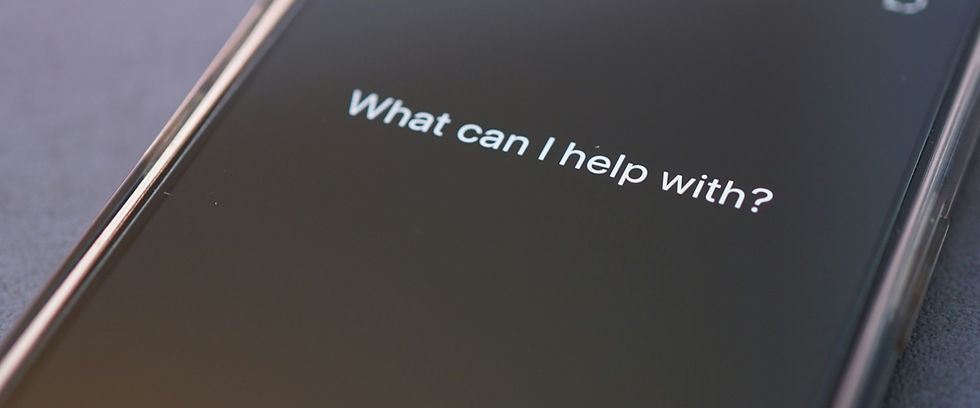 Phone screen showing an AI assistant asking what it can help with
