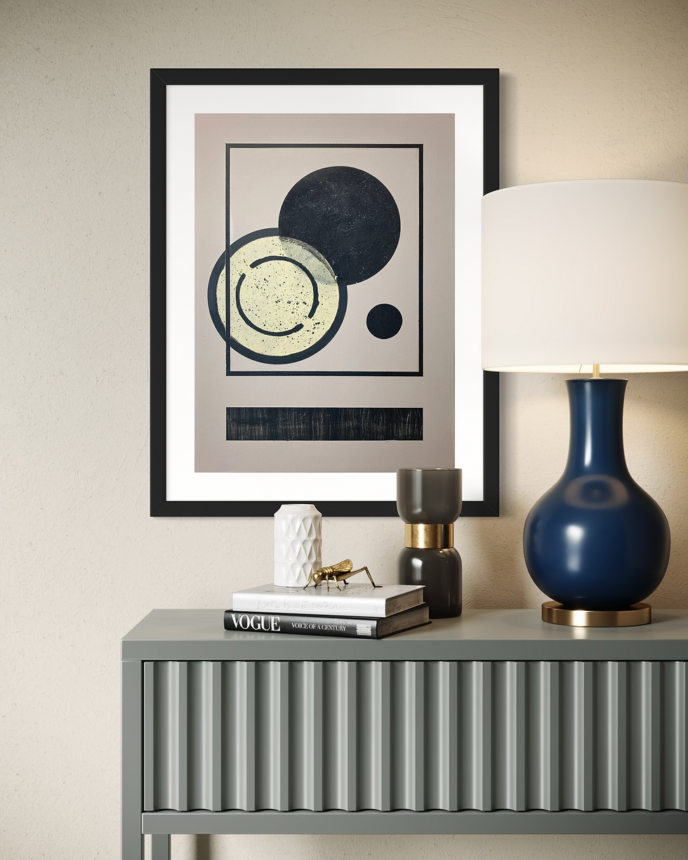 Thumbnail: Abstract art with circles and lines, modern decor, Vogue, David Galan Studio