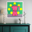 Thumbnail: Pink coffee maker art, yellow circles, and green stripes on wall, David Galan Studio.