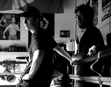 Daniel Allen & Hugo Morris on set