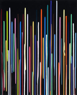 STAGGERED LINES: NOIR, 2011 Acrylic on paper 63.3 x 51.1cm