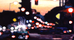 Jetlagged series "By Night V" 2003. acryl/canvas 67 x 123 inches