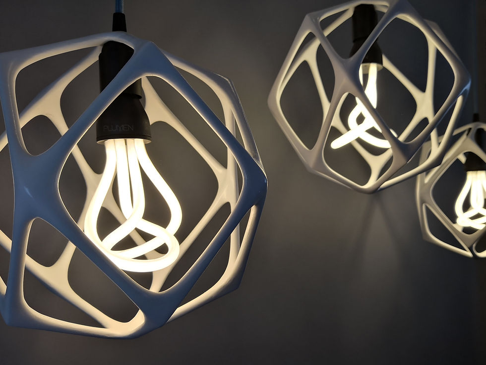 Organika 3d printed lampshade by Mark Beccaloni