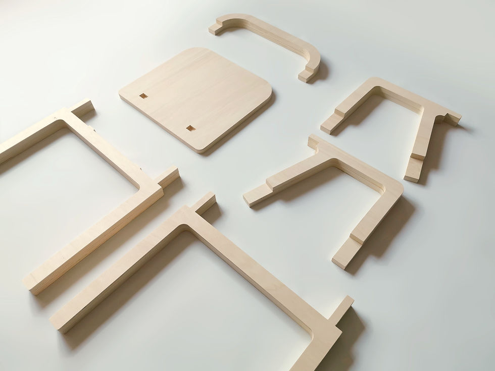Flat pack armchair by Mark Beccaloni