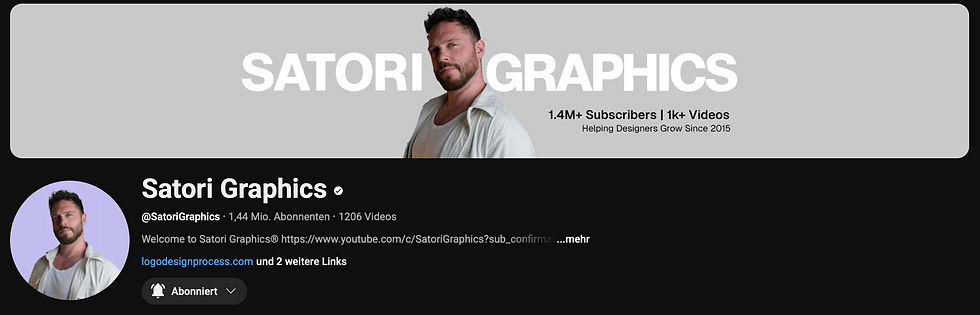 YouTube-Kanal Sator Graphics mit kurzen Tutorials und Design-Hacks für Kreative