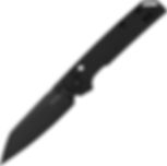 Close-up view of Kershaw Mini Iridium Tanto knife blade and handle