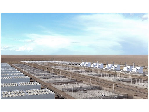 Gas-fired power turbines in a desert plant