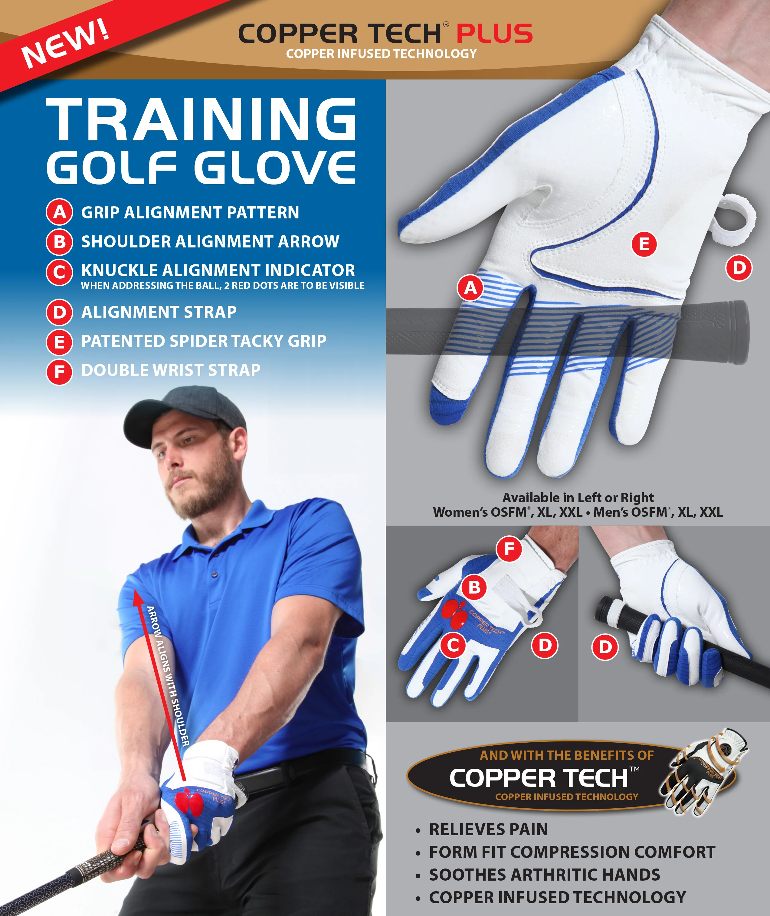 Thumbnail: Copper Tech Plus Training Golf Glove