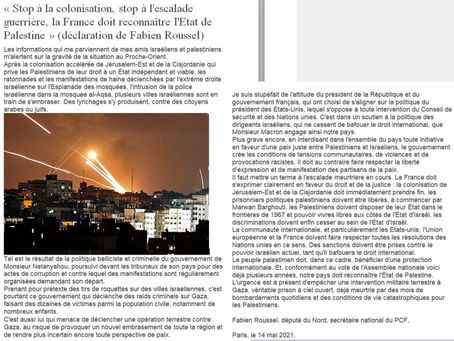 Stop à la colonisation PCF 14 05 21