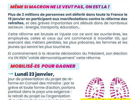 Retraites, 31 janvier 2023