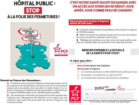 Hôpital public: stop fermeiures!