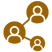 Network of three connected people