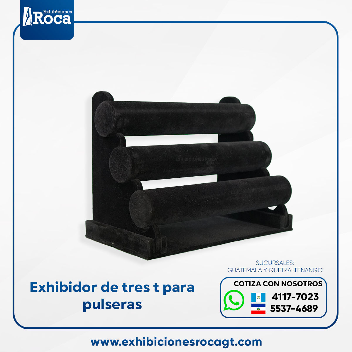 Exhibidor de 3 T para pulseras