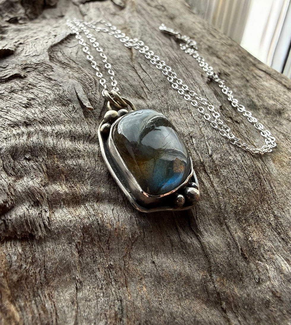 Thumbnail: Recycled Silver and Labradorite Necklace
