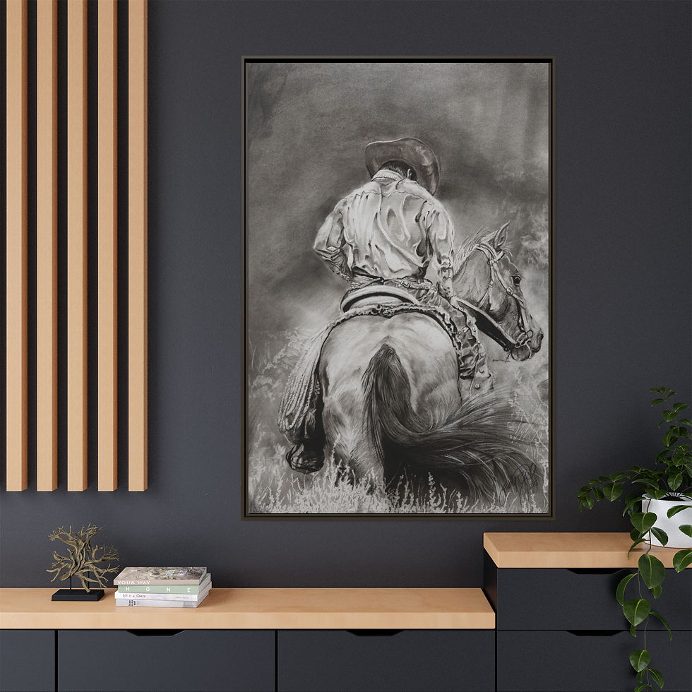 Thumbnail: Cowboy Matte Canvas Framed Art