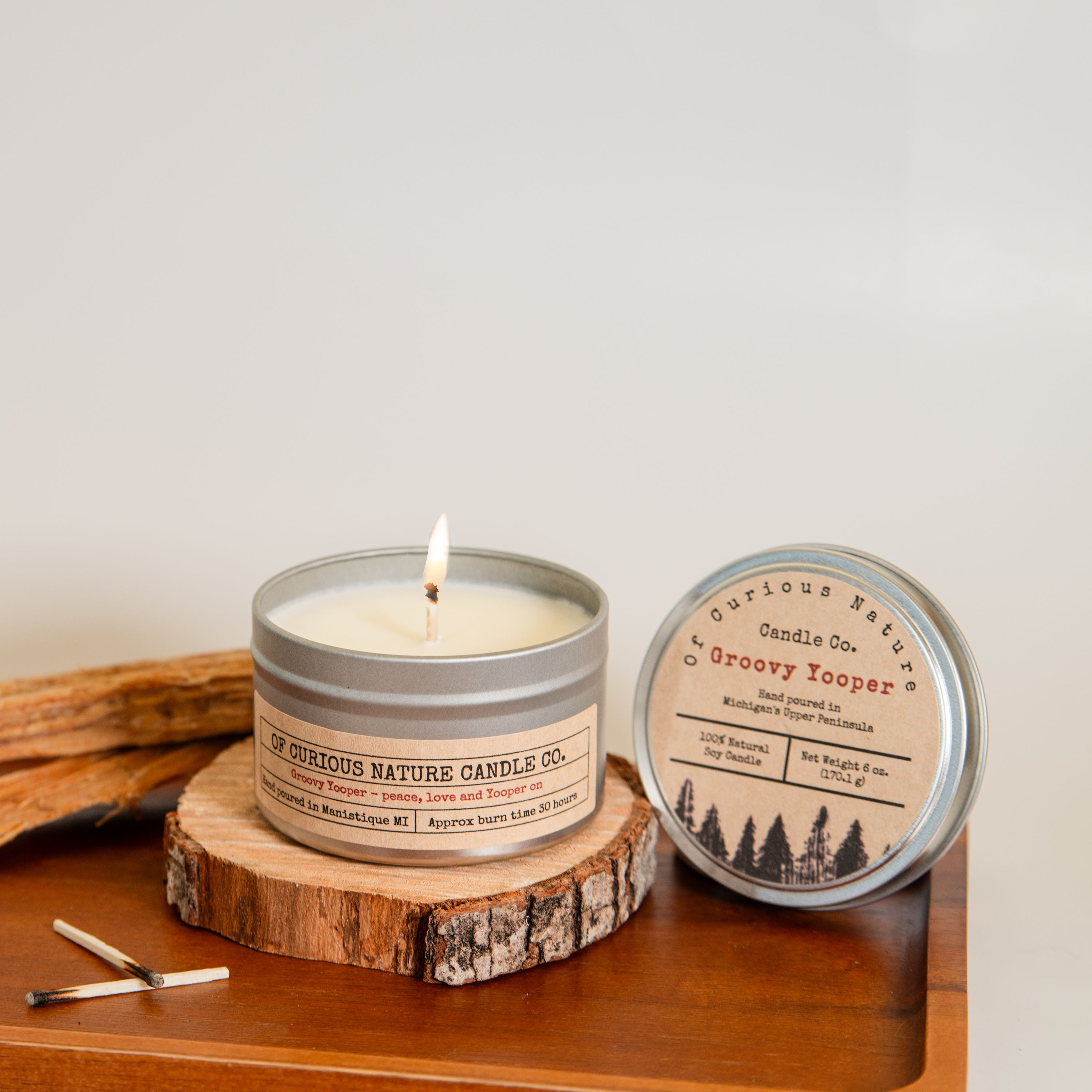 Patchouli Soy Candle | Groovy Yooper Scent, 8 oz Tin