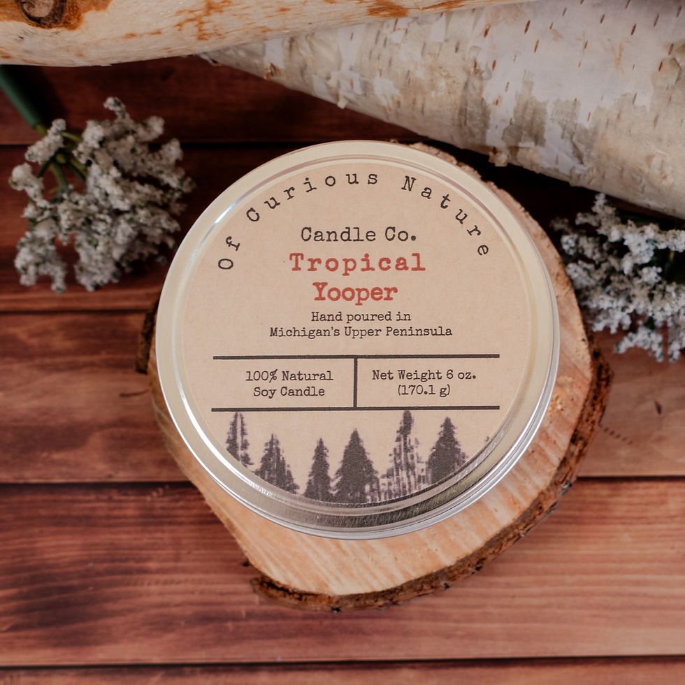 Thumbnail: Passionfruit Pineapple Soy Candle | Tropical Yooper Scent, 8 oz Tin