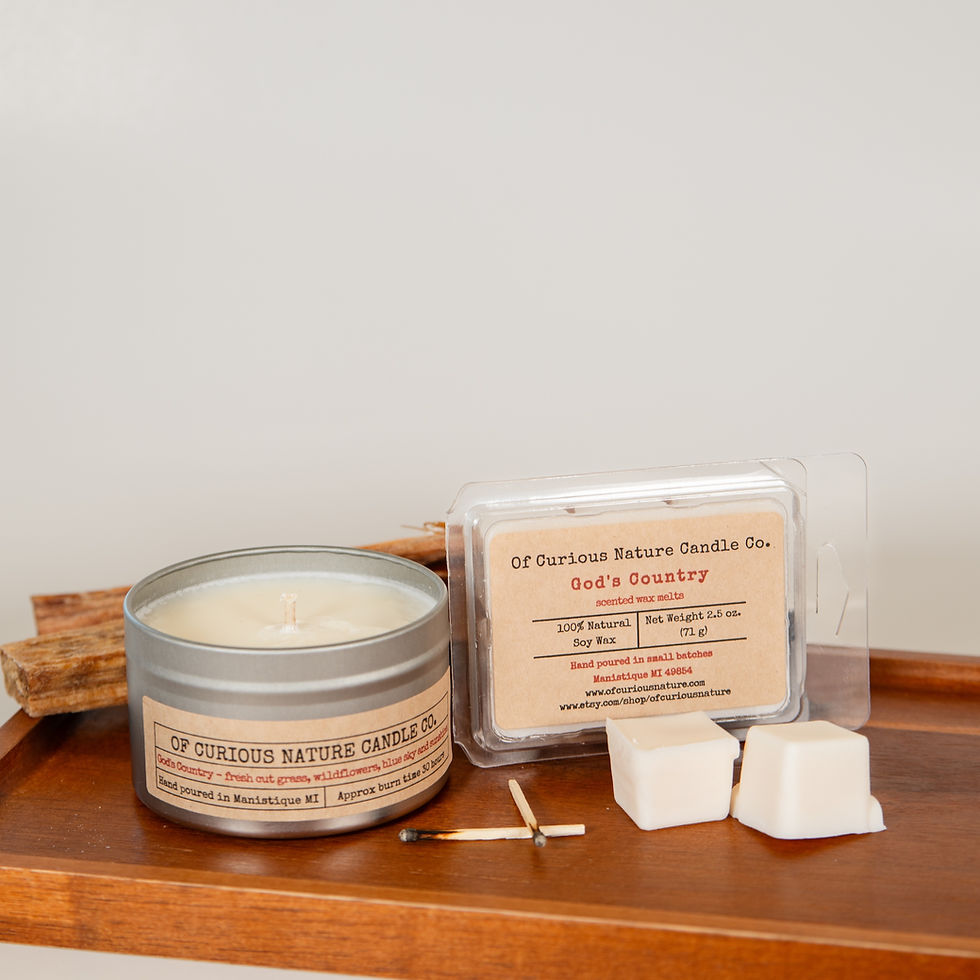 Thumbnail: Fresh Cut Grass & Lily of the Valley Soy Candle | God's Country Scent, 8 oz Tin