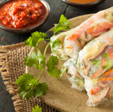 Chicken rice paper rolls homemade