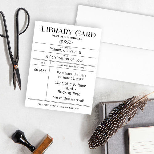 Hot Deals! Vintage Library Card Wedding Save the Date