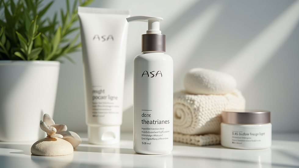 Eye-level view of a clean, minimal skincare setup for microblading aftercare