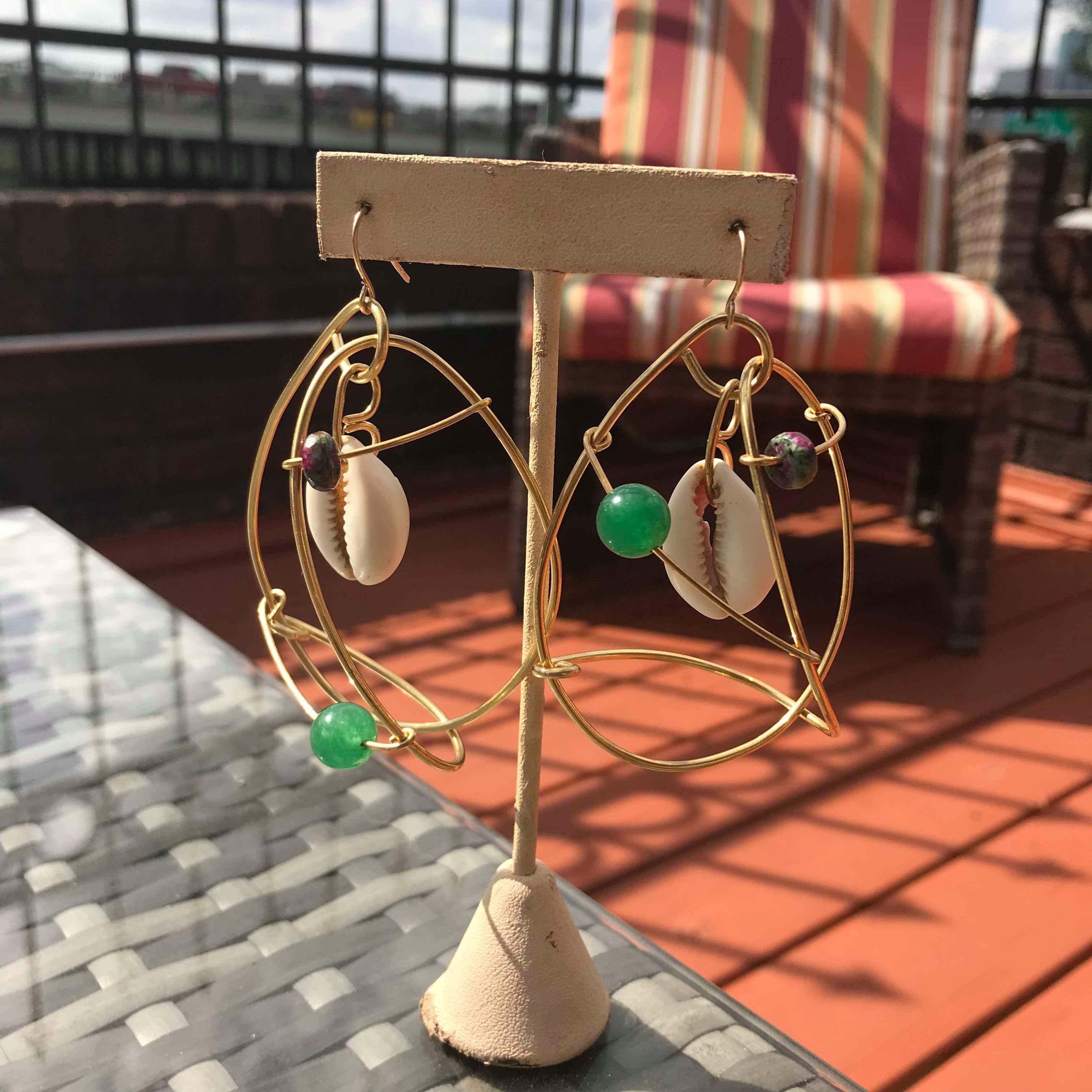 Cowrie Green Brass Orbit