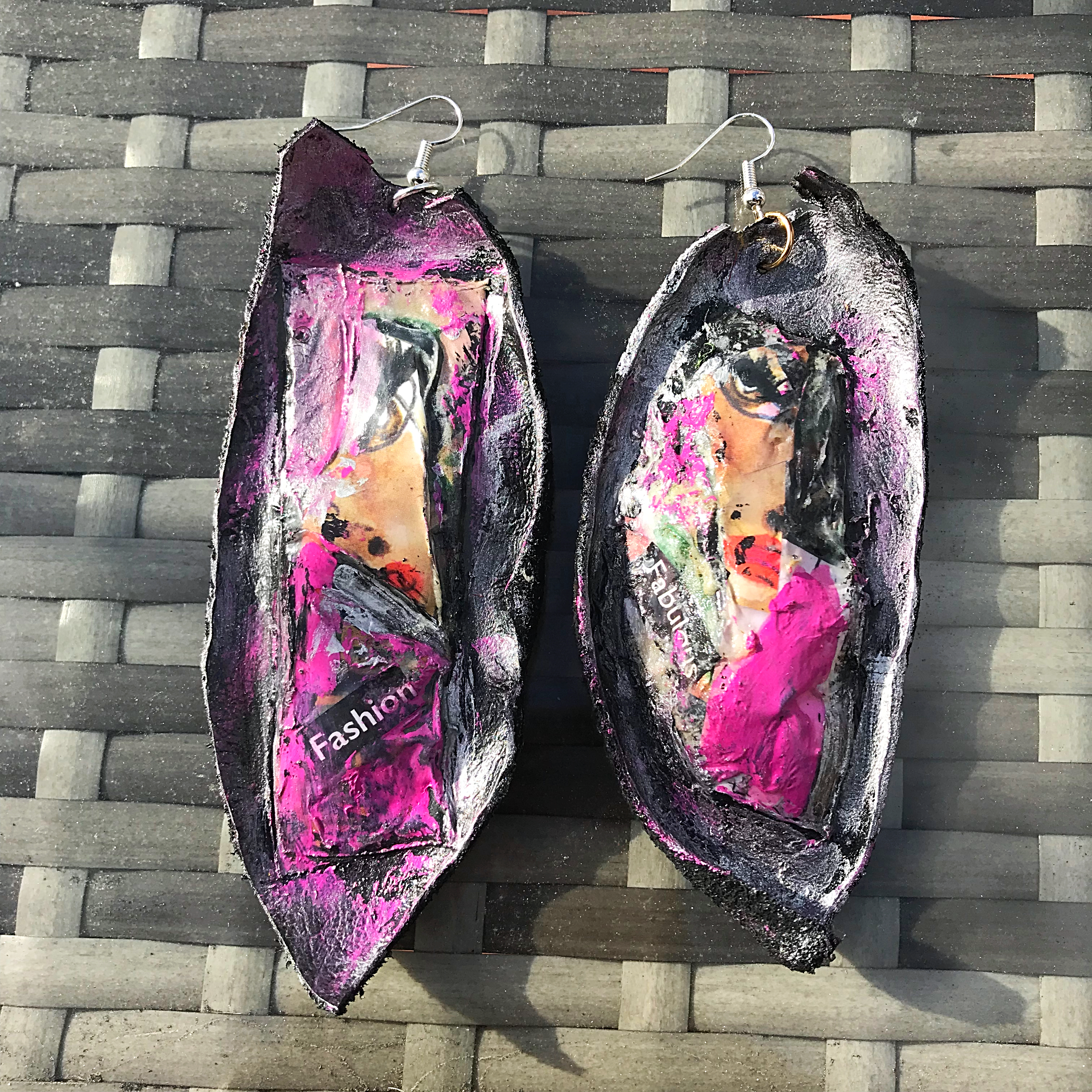 HOT PINK BLACK GRAFFITI LEATHER 