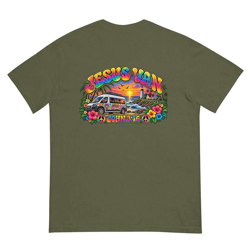 Thumbnail: Jesus Van – Peace, Love & Light garment-dyed heavyweight t-shirt
