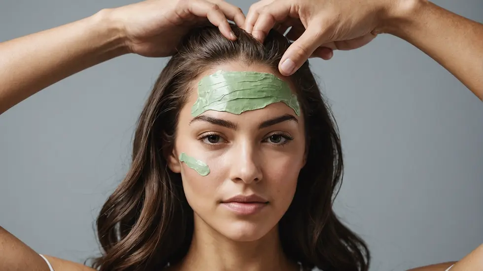 A person applying a hair mask