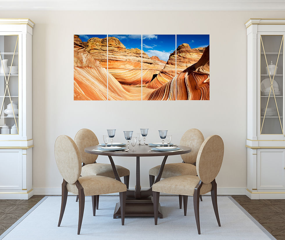 Thumbnail: LHE Canvas Wall Art Decor - 12x24 4 Piece Set, 24x48 Total - Desert View