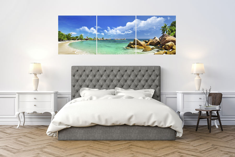 Thumbnail: Canvas Wall Art Decor - 24x24 3 Piece Set, 24x72 Total - Ocean Beach