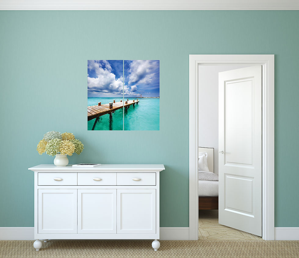 Thumbnail: Canvas Wall Art Decor - 12x24 2 Piece Set, 24x24 Total - Ocean Dock