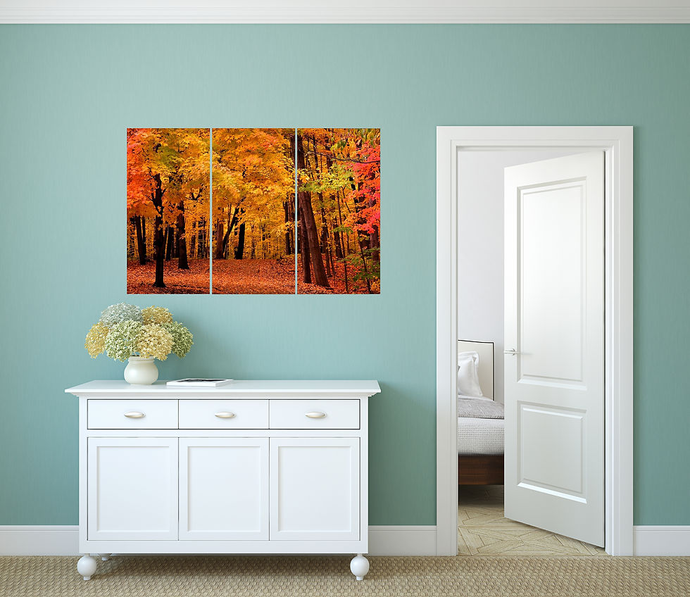 Thumbnail: Canvas Wall Art Decor - 12x24 3 Piece Set, 24x36 Total - Autumn Forest