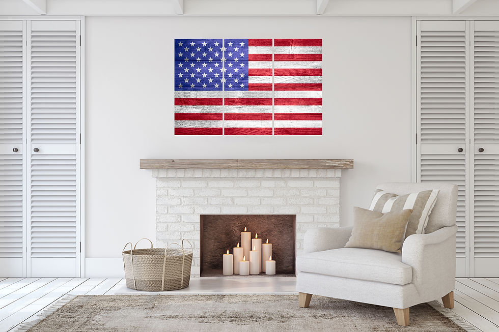 Thumbnail: Canvas Wall Art Decor - 12x24 3 Piece Set, 24x36 Total - American Flag
