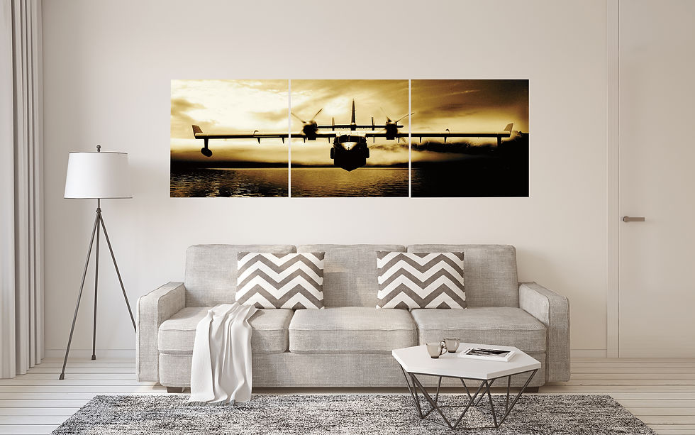 Thumbnail: Canvas Wall Art Decor - 24x24 3 Piece Set, 24x72 Total - Vintage Airplane