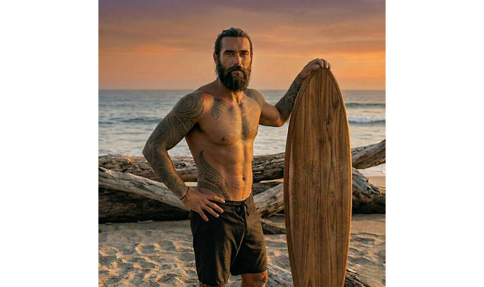 Un papa tatoué aux ongles maladroitement peints par sa fille, incarnant une masculinité dé