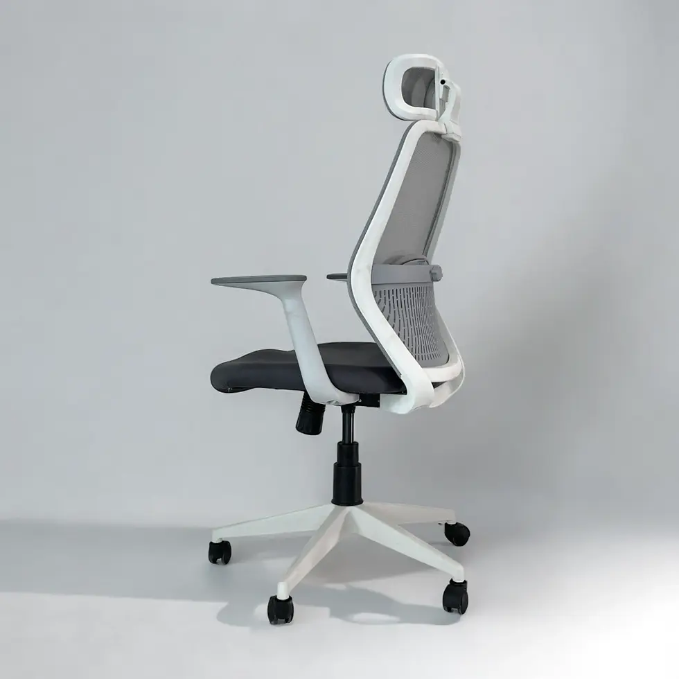 Thumbnail: Shilpa Classic Lisa High Back White Grey Office Chair
