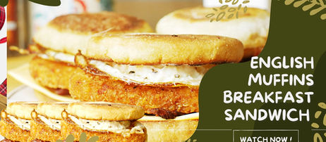 English Muffins -Egg and Bacon Breakfast Sandwich